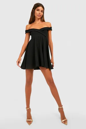 Boohoo Off The Shoulder Mini Skater Dress