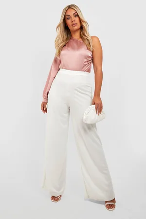 Boohoo Plus Satin One Shoulder Blouson Bodysuit