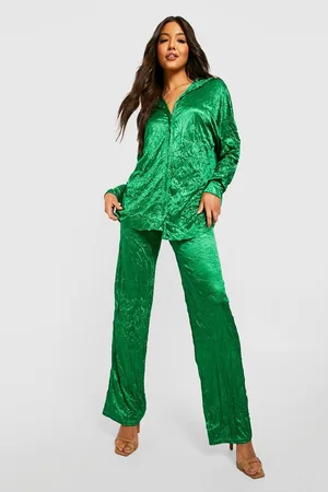 Boohoo Textured Satin Relaxed Fit Shirt