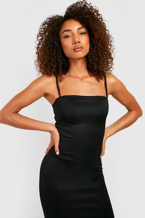 Boohoo Tall Strappy Square Neck Bodycon Midi Dress