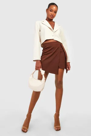 Boohoo Tall Wrap Over Tailored Split Side Skort