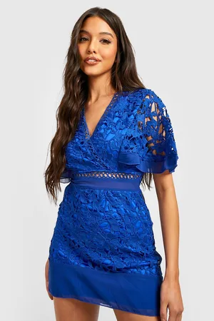 Boohoo Crochet Mesh Detail Mini Dress