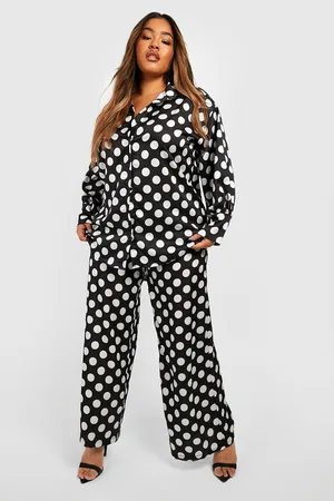 Boohoo Plus Polka Dot Shirt & Trousers Co-ord