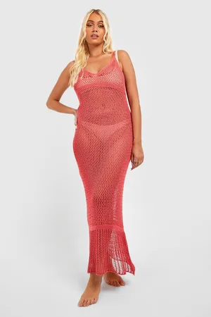 Boohoo Crochet Strappy Maxi Beach Dress