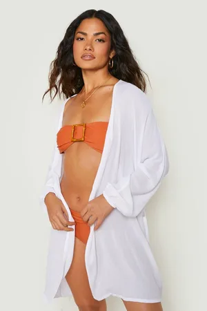 Boohoo Sustainable Crinkle Belted Short Beach Kimono