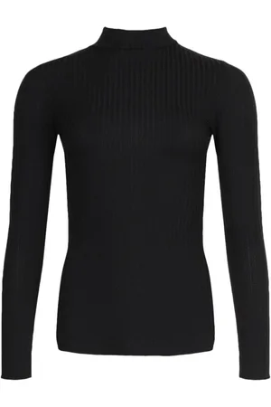 Boohoo Side Split Turtle Neck Knitted Ribbed Top