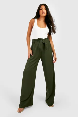 Boohoo Maternity Crinkle Belted Wide Leg Trousers