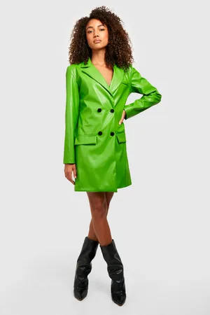 Boohoo Tall Pu Blazer Dress