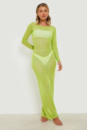 Boohoo Neon Mesh Maxi Beach Dress