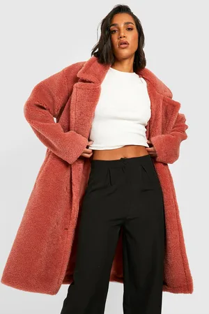Boohoo Faux Fur Belted Coat