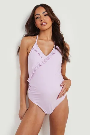Boohoo Maternity Frill Halterneck Swimsuit