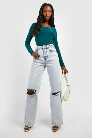 Boohoo Double Layer Slinky Long Sleeve Bodysuit