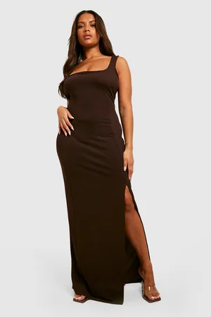 Boohoo Plus Scoop Neck Seam Detail Maxi Dress