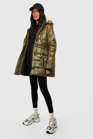Boohoo Cire Faux Fur Trim Parka