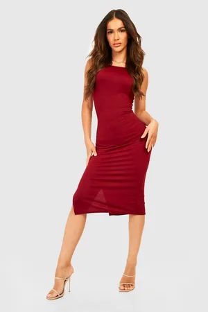 Boohoo Square Neck Bodycon Midi Dress