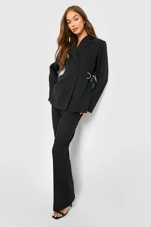 Boohoo Tie Side Fitted Tailored Blazer