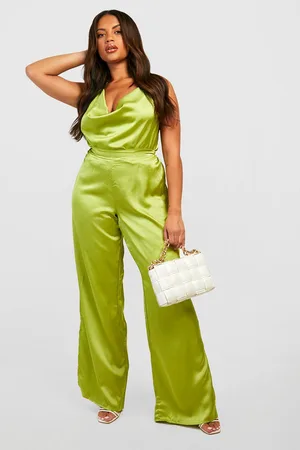 Boohoo Plus Satin Cowl Bodysuit & Trouser Co-ord