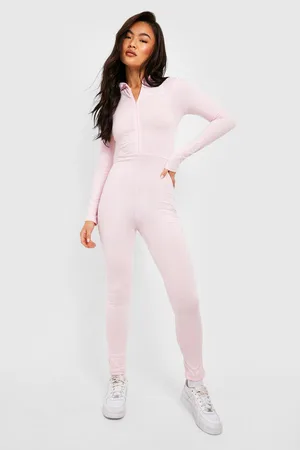 Boohoo Slogan Detail Zip Front Jumpsuit