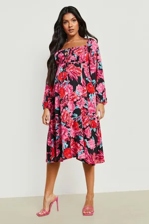 Boohoo Maternity Floral Square Neck Skater Dress