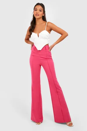 Boohoo High Waisted Flared Work Trousers
