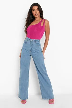 Boohoo Slub Slinky Cut Out One Shoulder Bodysit