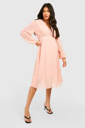 Boohoo Maternity Chiffon Wrap Midi Dress