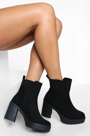 Boohoo Block Heel Platform Chelsea Boots