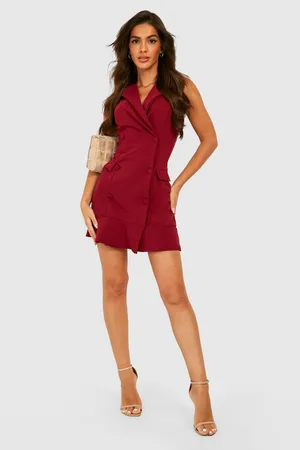 Boohoo Sleeveless Frill Hem Blazer Dress