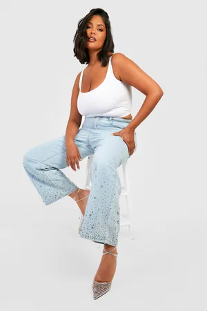 Plus Loose Wide Leg Cargo Jeans