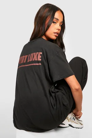 Boohoo Petite Sports Luxe Back Print Oversized T-shirt