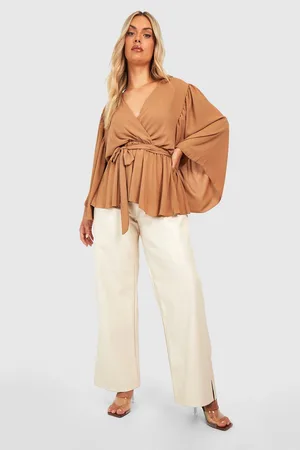 Boohoo Plus Chiffon Angel Sleeve Blouse