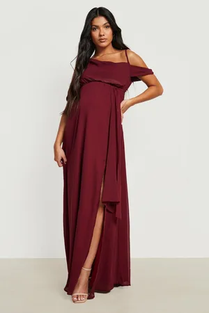 Boohoo Maternity Occasion Drape Shoulder Maxi Dress