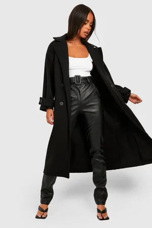 Boohoo Petite Premium Wool Look Double Breasted Coat