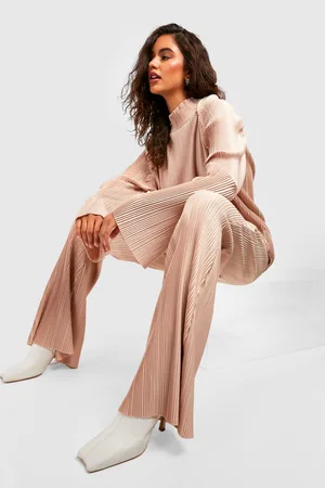 Boohoo Plisse Wide Leg Trousers