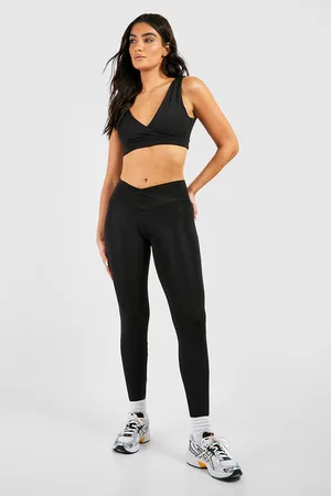 Boohoo Wrap Over Waistband Sports Legging