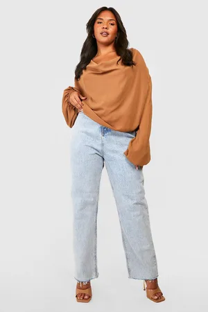 Boohoo Plus Chiffon Cowl Neck Blouse