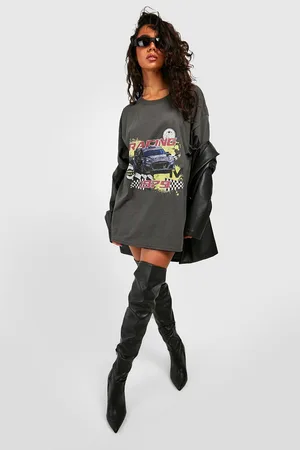 Boohoo M-sport Racing License Oversized Printed Slogan T-shirt