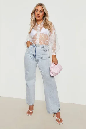 Boohoo Plus Spot Organza Shirt