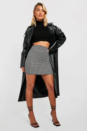 Boohoo Houndstooth Check Mini Skirt