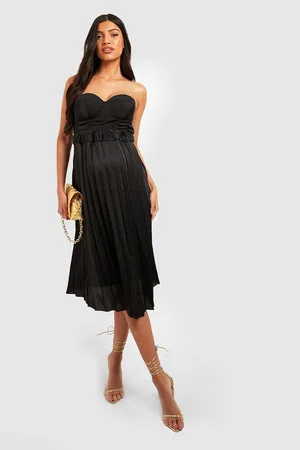 Boohoo Maternity Satin Pleated Midi Skirt