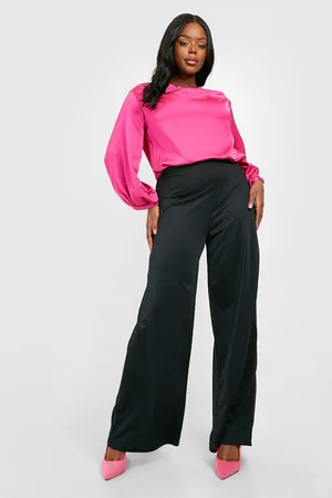 Boohoo Plus Satin Cowl Neck Blouse