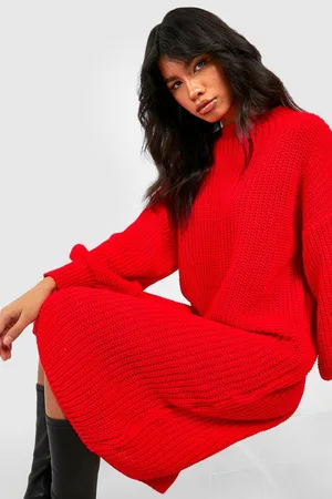Boohoo Balloon Sleeve Knitted Maxi Dress