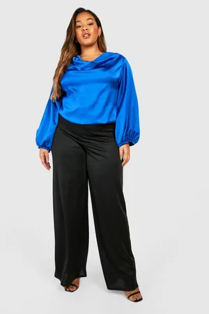 Boohoo Plus Satin Cowl Neck Blouse