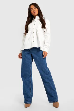 Boohoo Oversized Denim Smock Blouse