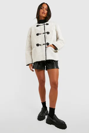 Boohoo Petite Faux Fur Buckle Detail Coat