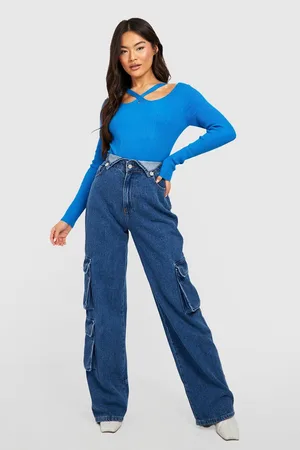Boohoo Strappy Neckline Rib Knit Top