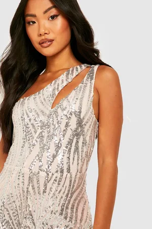 Boohoo Petite Abstract Sequin Asymmetric Jumpsuit