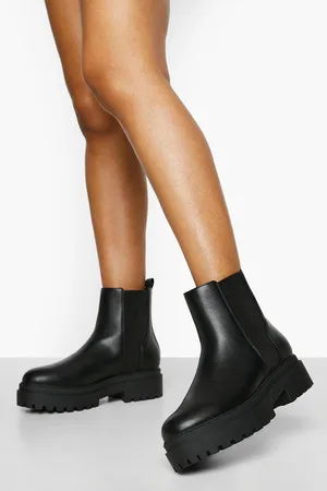 Boohoo Ribbed Detail Chelsea Boots