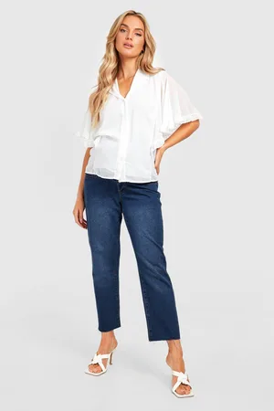 Boohoo Maternity Woven Ruffle Angel Sleeve Blouse