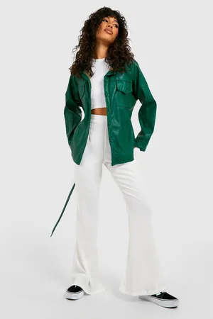 Boohoo Belted Faux Leather Shacket
